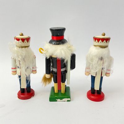 Vintage Erzgebirge Style Wooden Nutcrackers - Set of 3