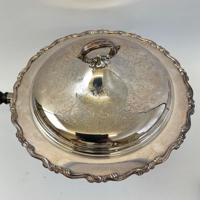 Vintage Silver-Plated Chafing Dish with Burner Stand
