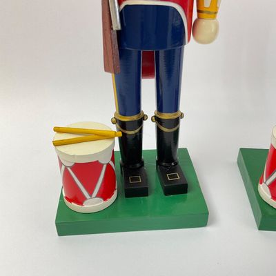 Pair of Wooden Soldier Nutcrackers with Drums