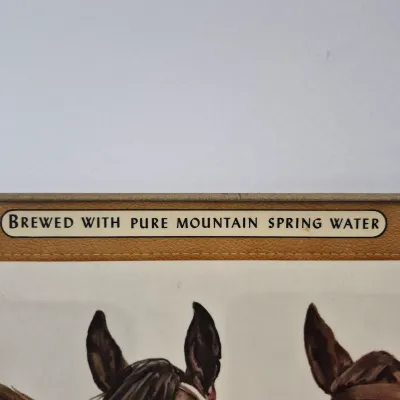 LOT 71U: Vintage Rolling Rock Beer Sign with Racehorses
