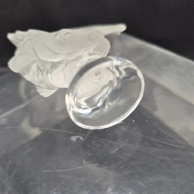 LOT 22U: Vintage Lalique Leaping Koi Fish Crystal Figurine