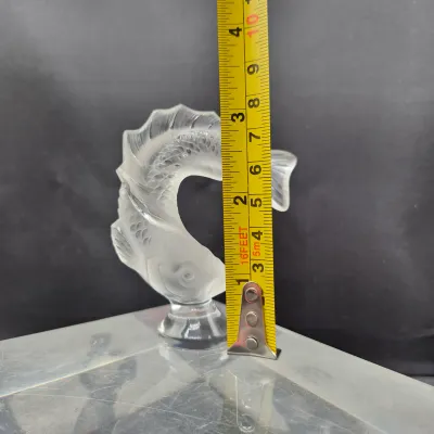 LOT 22U: Vintage Lalique Leaping Koi Fish Crystal Figurine