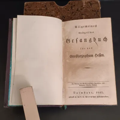 LOT 201: Leather-Bound German General Evangelical Hymnal for the Grand Duchy of Hesse 1842