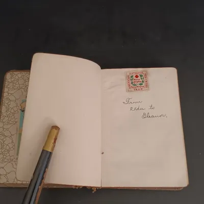 LOT 205: Sir Walter Scott Poetry with Bamboo Pattern Leather Cover, Classic Poems Circa 1908 & The Poems of Adelaide A Procter 1881
