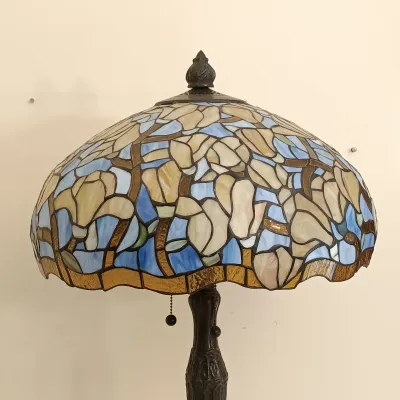 LOT 142: Stained Glass Tiffany-Style Lamp 30" Tall