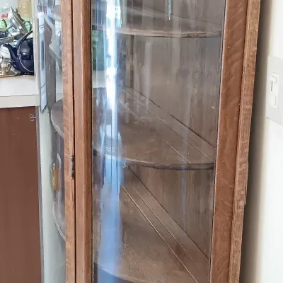 LOT 229: Antique Curved Glass Curio Cabinet