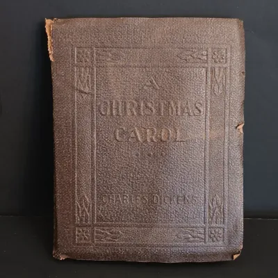 LOT 206: Leatherbound Bronte's Poems, Mini Leatherbound Christmas Carol, Longfellow's Prose Works 1866 and Whittier's...
