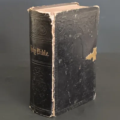 LOT 202: Latched Holy Bible 1868 - S. D. Burlock Philadelphia Publishing