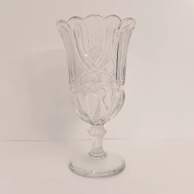 LOT 137: Vintage Footed Celery Vase & Double Arm Candelabra