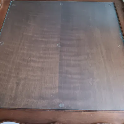 LOT 217: Vintage Imperial Furniture Co. Glass-Top Mahogany Coffee Table