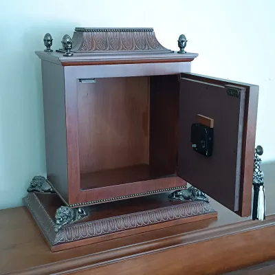 LOT 194: Bombay Analog Library Clock with Storage Compartment