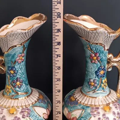 LOT 223: Bequet-Style Belgium Made Porcelain Ewers