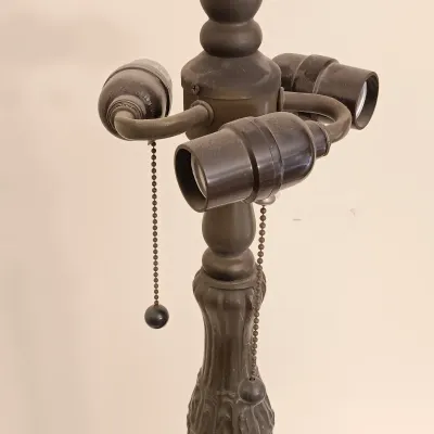LOT 142: Stained Glass Tiffany-Style Lamp 30" Tall