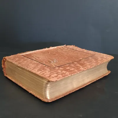 LOT 205: Sir Walter Scott Poetry with Bamboo Pattern Leather Cover, Classic Poems Circa 1908 & The Poems of Adelaide A Procter 1881