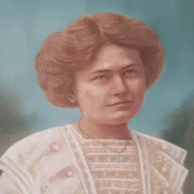 LOT 218: Antique Framed Hand-Tinted Photograph