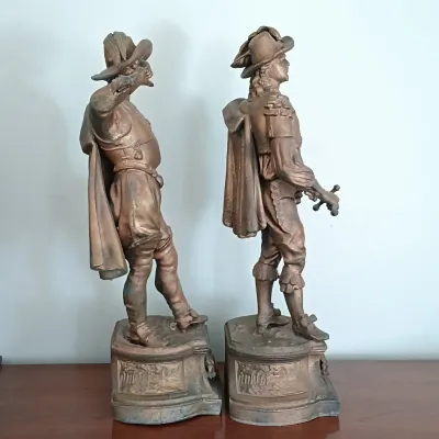 LOT 196: Vintage Don Juan and Don Caesar Spelter Statues