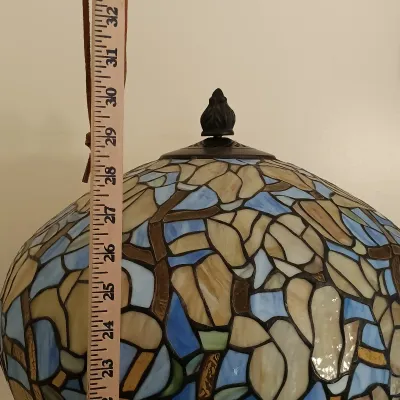 LOT 142: Stained Glass Tiffany-Style Lamp 30" Tall