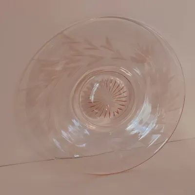 LOT 239: Pink Depression Glass Cake Plate, Bowl, Dish Lid & More