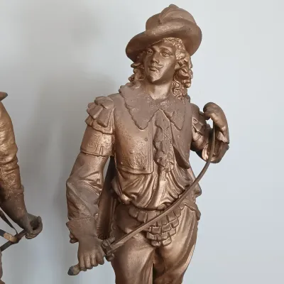 LOT 196: Vintage Don Juan and Don Caesar Spelter Statues