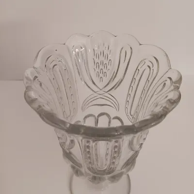 LOT 137: Vintage Footed Celery Vase & Double Arm Candelabra