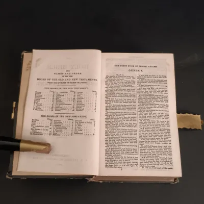 LOT 202: Latched Holy Bible 1868 - S. D. Burlock Philadelphia Publishing