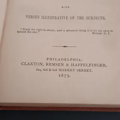 LOT 204: Latched New Testament 1863 with The Marriage Memento 1852 & Peep of Day 1877