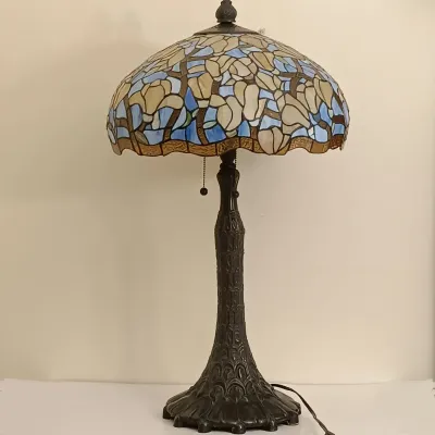 LOT 142: Stained Glass Tiffany-Style Lamp 30" Tall