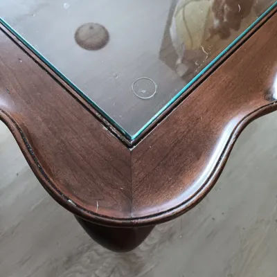LOT 217: Vintage Imperial Furniture Co. Glass-Top Mahogany Coffee Table