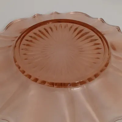 LOT 213: Pink Depression Glass Stemmed Glasses, Dish and Glass