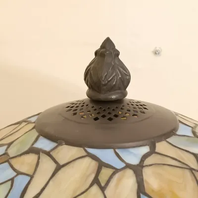 LOT 142: Stained Glass Tiffany-Style Lamp 30" Tall