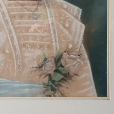LOT 218: Antique Framed Hand-Tinted Photograph