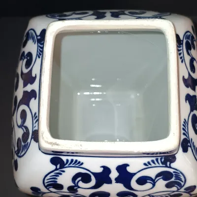LOT 230: Bombay Blue and White Ceramic Canisters & Tealight