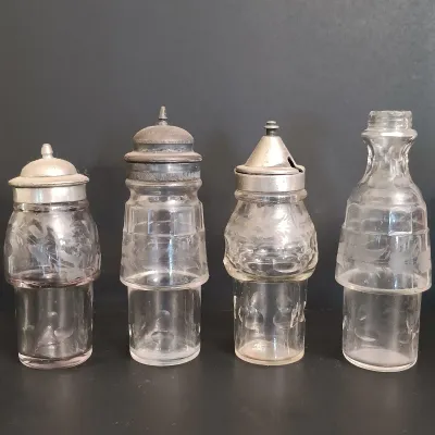 LOT 228: Simpson Hall Miller and Co Treble Plate Cruet Set