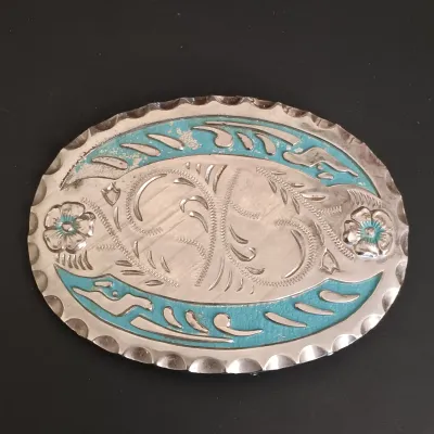 LOT 211: Eclectic Collection of a Belt Buckle, Art Glass, Vintage Paperweight, Wooden Box, Stamps & More