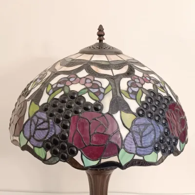 LOT 141: Tiffany-Style Stained Glass Table Lamp