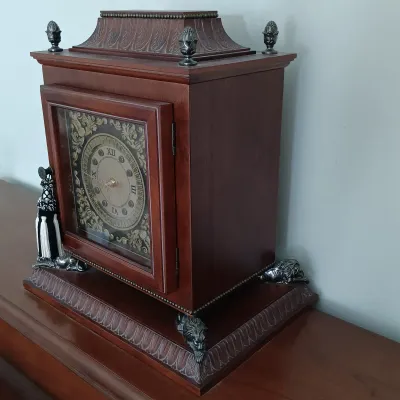 LOT 194: Bombay Analog Library Clock with Storage Compartment