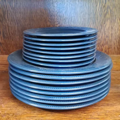 LOT 225: Royal Norfolk Blue Dinnerware Set