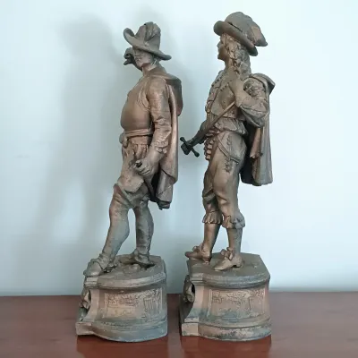 LOT 196: Vintage Don Juan and Don Caesar Spelter Statues