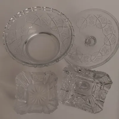 LOT 140: Signature Houseware Dinner Bowls, Vintage Candy Bowls & Vases