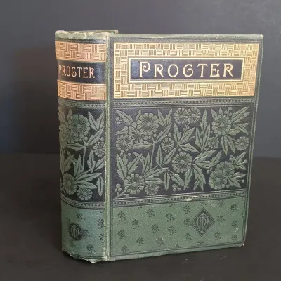 LOT 205: Sir Walter Scott Poetry with Bamboo Pattern Leather Cover, Classic Poems Circa 1908 & The Poems of Adelaide A Procter 1881