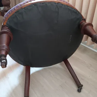 LOT 193: Pair of Victorian-Style Purple Velvet Upholstered Chairs
