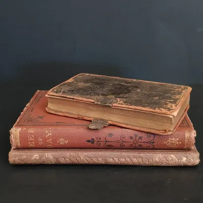 LOT 204: Latched New Testament 1863 with The Marriage Memento 1852 & Peep of Day 1877
