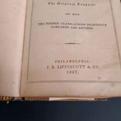 LOT 203: Holy Bible 1847 - J.B. Lippincott Philadelphia Publishing