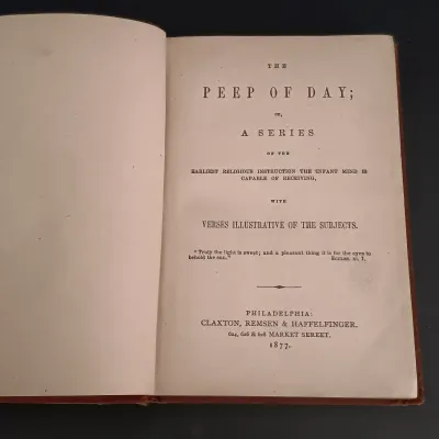 LOT 204: Latched New Testament 1863 with The Marriage Memento 1852 & Peep of Day 1877