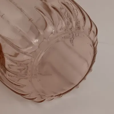 LOT 216: Collection of Pink Depression Glass - Pitcher, Juicer, Creamer and Sugar Bowl