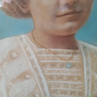 LOT 218: Antique Framed Hand-Tinted Photograph
