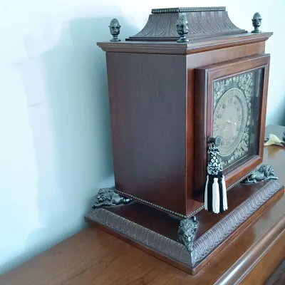 LOT 194: Bombay Analog Library Clock with Storage Compartment