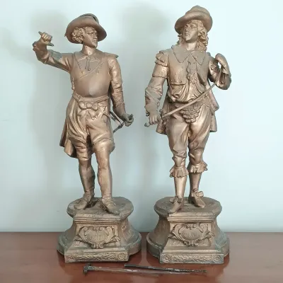 LOT 196: Vintage Don Juan and Don Caesar Spelter Statues