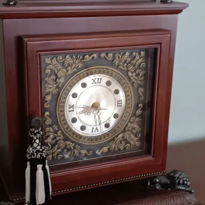 LOT 194: Bombay Analog Library Clock with Storage Compartment