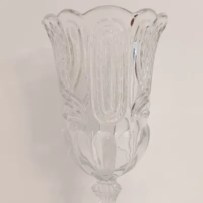 LOT 137: Vintage Footed Celery Vase & Double Arm Candelabra